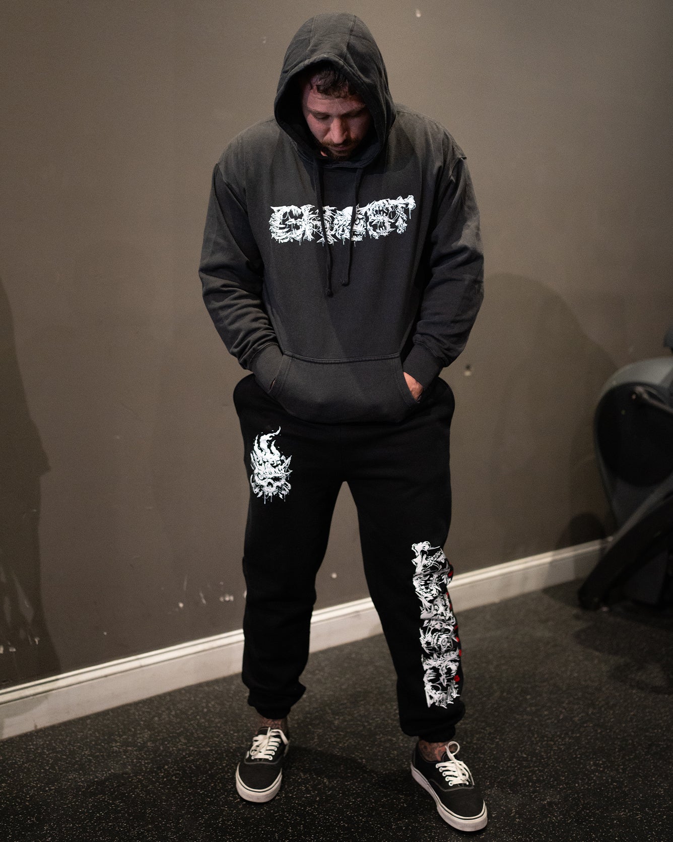 Ghost Dark Skull Collage Hoodie