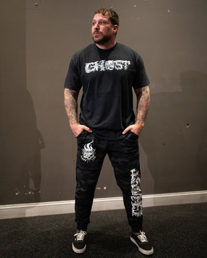 Ghost Dark Skull Collage Camo Joggers